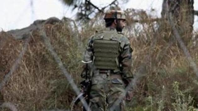 An Indian Army jawan patrolling at the Line of Control in Poonch district of Jammu and Kashmir.(PTI Photo) An Indian Army jawan patrolling at the Line of Control in Poonch district of Jammu and Kashmir.(PTI Photo)
