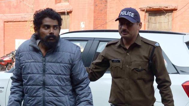 Brahamchari Atmabodhanand arrested by police on Monday after his protest at an event in Haridwar. A local court sent him to judicial custody till December 30. (HT Photo) Brahamchari Atmabodhanand arrested by police on Monday after his protest at an event in Haridwar. A local court sent him to judicial custody till December 30. (HT Photo)