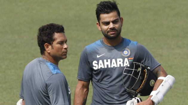 Virat Kohli (R) is seen as the natural successor of Sachin Tendulkar in the Indian cricket team. The current strike-rate for Virat Kohli is just phenomenal. (HT Photo) Virat Kohli (R) is seen as the natural successor of Sachin Tendulkar in the Indian cricket team. The current strike-rate for Virat Kohli is just phenomenal. (HT Photo)
