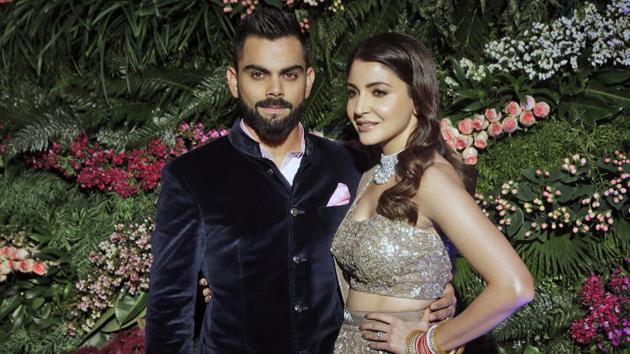 Virat Kohli, the Indian cricket team skipper and Anushka Sharma held a grand reception in Mumbai on Tuesday.(AP)