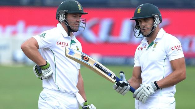 Faf du Plessis (R) will miss the one-off four-day Test versus Zimbabwe starting at Port Elizabeth from Tuesday. AB de Villiers will lead South Africa. (Getty Images) Faf du Plessis (R) will miss the one-off four-day Test versus Zimbabwe starting at Port Elizabeth from Tuesday. AB de Villiers will lead South Africa. (Getty Images)