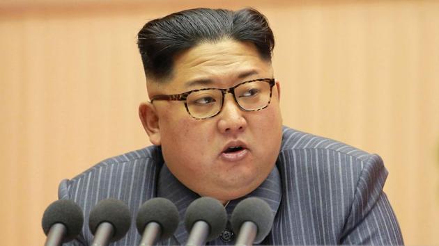This photo from North Korea's official Korean Central News Agency shows North Korean leader Kim Jong-Un during the 5th Conference of the Workers' Party of Korea Cell Chairpersons.(AFP) This photo from North Korea's official Korean Central News Agency shows North Korean leader Kim Jong-Un during the 5th Conference of the Workers' Party of Korea Cell Chairpersons.(AFP)