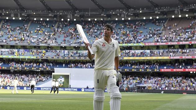Cook was unbeaten on 104 at stumps, while Joe Root was 49 not out. (AP)