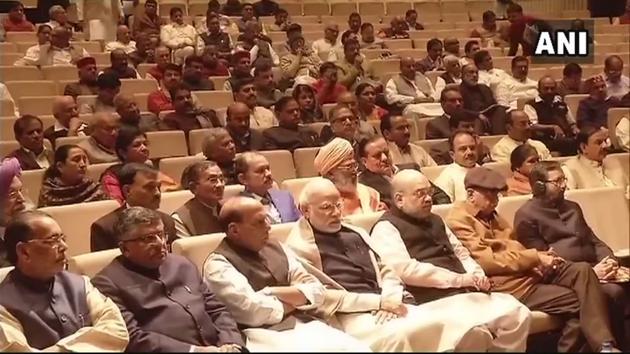 Prime Minister Narendra Modi and other BJP leaders at the BJP Parliamentary Party meeting on Thursday. (ANI Twitter) Prime Minister Narendra Modi and other BJP leaders at the BJP Parliamentary Party meeting on Thursday. (ANI Twitter)