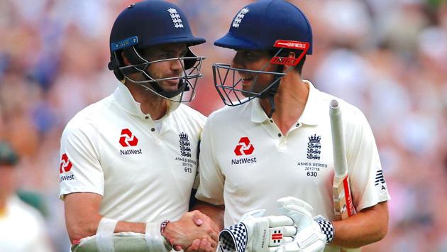 By the time stumps were drawn, Cook had batted for a total of 634 minutes, faced 409 balls and struck 27 boundaries. (REUTERS) 