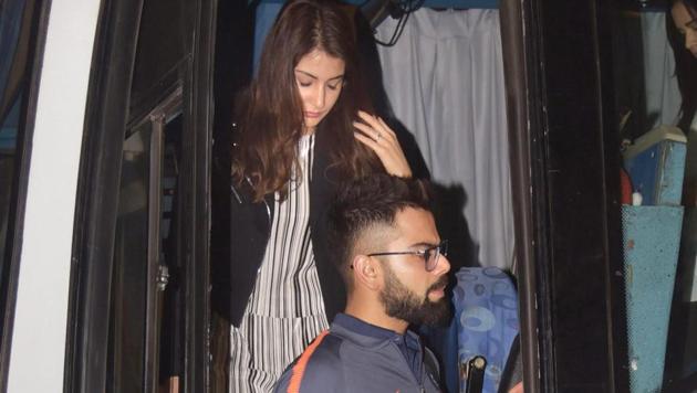 Captain Virat Kohli, along with wife Anushka Sharma, and the Indian cricket team left for the South Africa series from Mumbai late on Wednesday. (PTI)