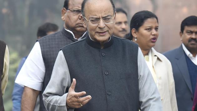 Union Finance Minister Arun Jaitley after the BJP Parliamentary Party meeting, during the on-going Winter Session of Parliament at Parliament Library in New Delhi, India, on Thursday, December 28, 2017. (Arvind Yadav/ Hindustan Times) Union Finance Minister Arun Jaitley after the BJP Parliamentary Party meeting, during the on-going Winter Session of Parliament at Parliament Library in New Delhi, India, on Thursday, December 28, 2017. (Arvind Yadav/ Hindustan Times)