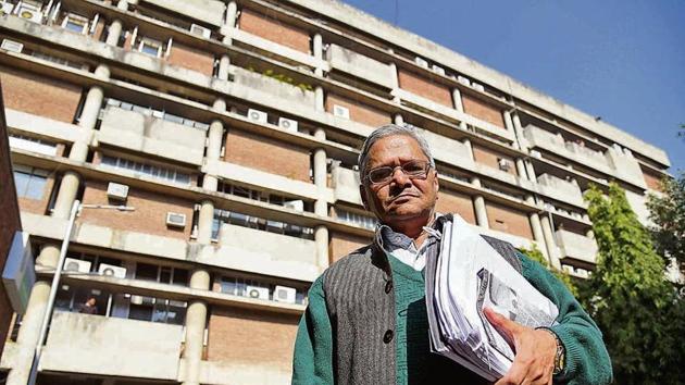 GO-GETTER: Garg, seen in front of UT secretariat, spends six months in meticulous homework before filing an RTI petition. (Karun Sharma/HT) GO-GETTER: Garg, seen in front of UT secretariat, spends six months in meticulous homework before filing an RTI petition. (Karun Sharma/HT)