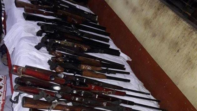 The arms and ammunitions seized on December 15. (HT FILE) The arms and ammunitions seized on December 15. (HT FILE)