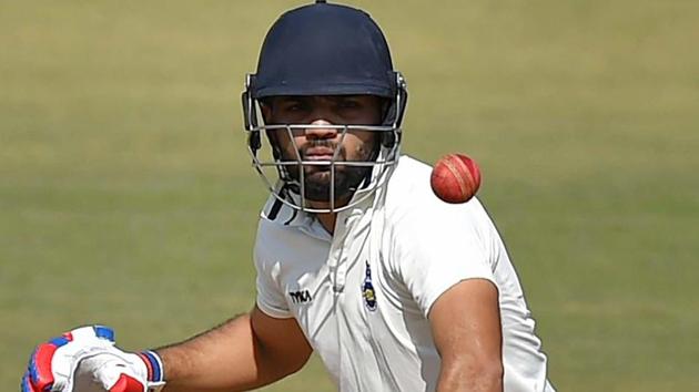 Dhruv Shorey’s century and his 105-run stand with Himmat Singh revived Delhi in the final against Vidarbha in the Ranji Trophy(PTI)