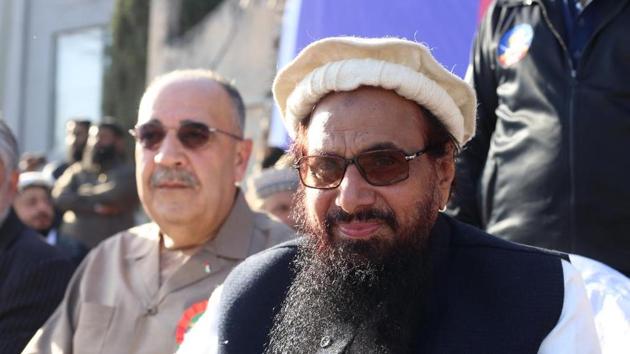 Walid Abu Ali joined the stage with the Lashkar-e-Taiba founder at an event organised by jihadi groups on Friday.(Twitter) Walid Abu Ali joined the stage with the Lashkar-e-Taiba founder at an event organised by jihadi groups on Friday.(Twitter)