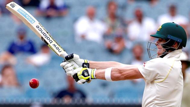 Steve Smith hits a shot during the fifth day of the fourth Ashes Test match in Melbourne. (REUTERS)
