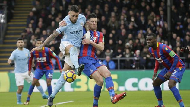 Manchester City drew with Crystal Palace during the Premier League at Selhurst Park in London on Sunday. (AP) Manchester City drew with Crystal Palace during the Premier League at Selhurst Park in London on Sunday. (AP)