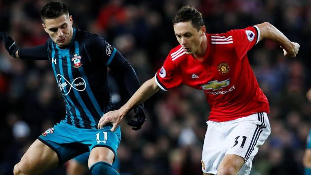 Manchester United's Nemanja Matic in action with Southampton's Dusan Tadic during their Premier League encounter. (Action Images via Reuters) Manchester United's Nemanja Matic in action with Southampton's Dusan Tadic during their Premier League encounter. (Action Images via Reuters)