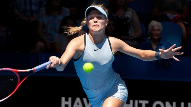Eugenie Bouchard lost 1-6,4-6 to Daria Gavrilova as Canada lost to Australia in the Hopman Cup.(AFP)