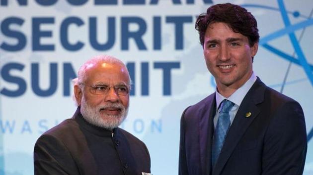 Prime Minister Narendra Modi with Canadian Prime Minister Justin Trudeau at a bilateral meeting in 2016. (AFP File) Prime Minister Narendra Modi with Canadian Prime Minister Justin Trudeau at a bilateral meeting in 2016. (AFP File)