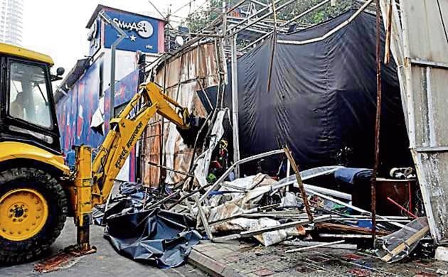 The BMC has demolished several illegal structures at Kamala Mills after the fire. (Anshuman Poyrekar/HT Photo) The BMC has demolished several illegal structures at Kamala Mills after the fire. (Anshuman Poyrekar/HT Photo)