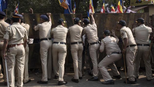 “The Bhima Koregaon incident took place due to inefficiency of the police department. We have demanded that the police commissioner and the deputy commissioner there should be suspended,” said Rambhau Tayade, president of RPI, Thane city. (Satish Bate / HT Photo) “The Bhima Koregaon incident took place due to inefficiency of the police department. We have demanded that the police commissioner and the deputy commissioner there should be suspended,” said Rambhau Tayade, president of RPI, Thane city. (Satish Bate / HT Photo)
