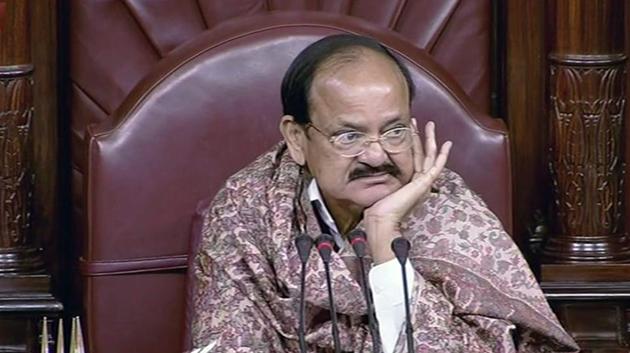 Rajya Sabha chairperson M Venkaiah Naidu attends the Rajya Sabha in New Delhi on Tuesday, during the ongoing winter session of Parliament. (PTI) Rajya Sabha chairperson M Venkaiah Naidu attends the Rajya Sabha in New Delhi on Tuesday, during the ongoing winter session of Parliament. (PTI)