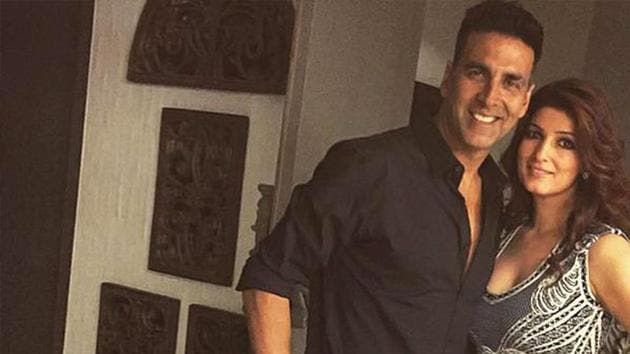 Akshay Kumar with his wife Twinkle Khanna on his 48th birthday. (mrsfunnybones/Twitter) Akshay Kumar with his wife Twinkle Khanna on his 48th birthday. (mrsfunnybones/Twitter)