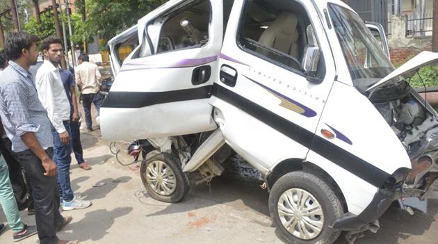 Since 2013, maximum number of accidents on city roads was reported last year.(Sakib Ali/HT photo)