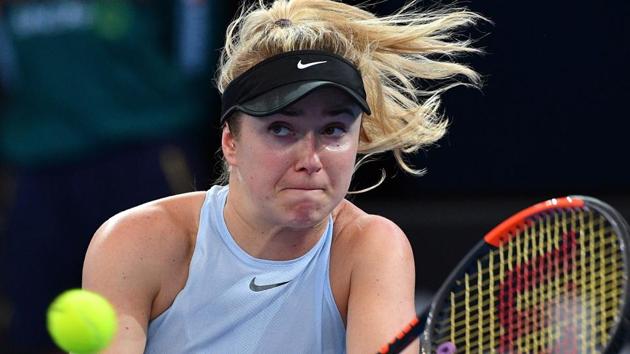 Elina Svitolina hits a return against Ana Konjuh of Croatia during their Brisbane International encounter. (AFP) Elina Svitolina hits a return against Ana Konjuh of Croatia during their Brisbane International encounter. (AFP)