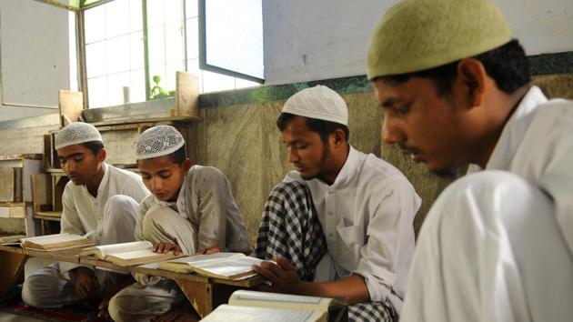 The new academic calendar released by the Uttar Pradesh Madarsa Board marked Hindu festivals such as Dussehra and Diwali as holidays for the Islamic schools. (HT Photo) The new academic calendar released by the Uttar Pradesh Madarsa Board marked Hindu festivals such as Dussehra and Diwali as holidays for the Islamic schools. (HT Photo)