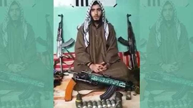 The Jaish-e-Mohammad released Fardeen Ahmad Khanday’s video on Monday after the teenager was killed during a suicide attack at a Central Reserve Police Force facility in Pulwama in south Kashmir.(Video grab)