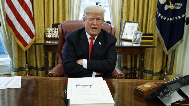 US President Donald Trump in the Oval Office of the White House in Washington. (AP file) US President Donald Trump in the Oval Office of the White House in Washington. (AP file)