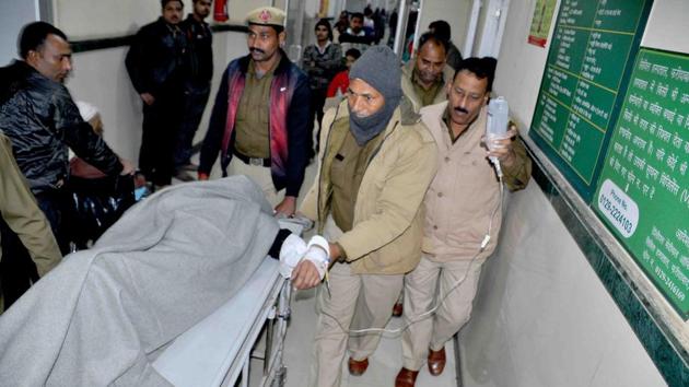Dhankar underwent a neurosurgery on Tuesday evening. On Thursday, his vitals — body temperature, pulse rate and blood pressure — turned stable.(SubhashSharma/ HT Photo) Dhankar underwent a neurosurgery on Tuesday evening. On Thursday, his vitals — body temperature, pulse rate and blood pressure — turned stable.(SubhashSharma/ HT Photo)