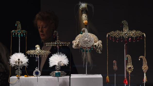 File photo shows jewelled objects on display during a press preview of an exhibition titled Treasures from India, Jewels from the Al-Thani collection at the Metropolitan Museum of Art in New York. (AFP) File photo shows jewelled objects on display during a press preview of an exhibition titled Treasures from India, Jewels from the Al-Thani collection at the Metropolitan Museum of Art in New York. (AFP)