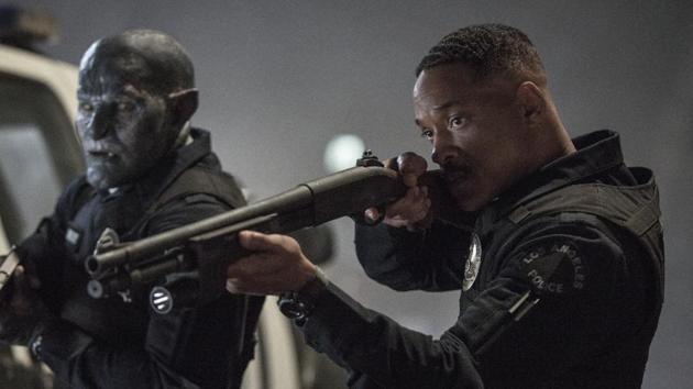 This image released by Netflix shows Will Smith, right, and Joel Edgerton in a scene from, Bright.(AP)