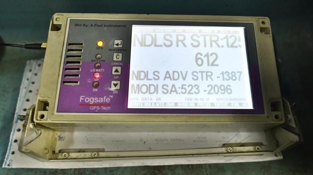 A Fogsafe device installed in a locomotive in New Delhi. (Sanchit Khanna / HT Photo) A Fogsafe device installed in a locomotive in New Delhi. (Sanchit Khanna / HT Photo)