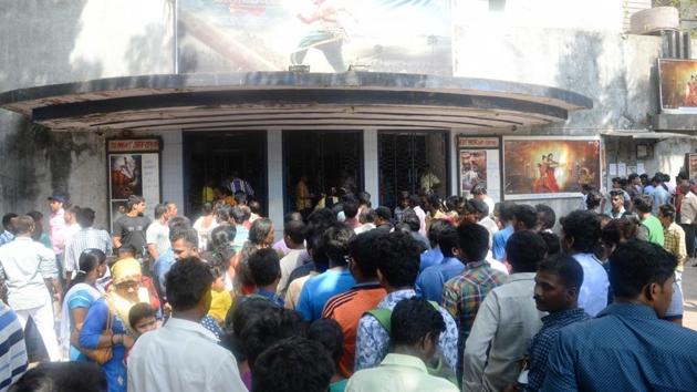 People throng a cinema hall to watch "Baahubali 2" in Mumbai, on April 28, 2017. (Photo: IANS) (IANS File Photo) People throng a cinema hall to watch "Baahubali 2" in Mumbai, on April 28, 2017. (Photo: IANS) (IANS File Photo)