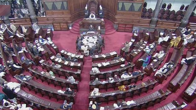 A scene in the Rajya Sabha in New Delhi on Thursday. (PTI) A scene in the Rajya Sabha in New Delhi on Thursday. (PTI)