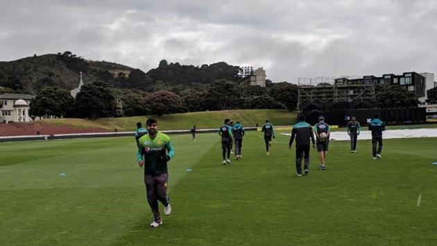 Pakistan players train ahead of their 1st ODI against New Zealand in Wellington. (PCB Official/Twitter) Pakistan players train ahead of their 1st ODI against New Zealand in Wellington. (PCB Official/Twitter)