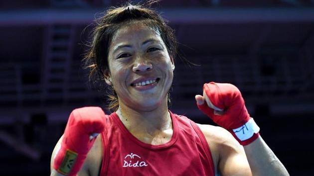 MC Mary Kom, who is nursing a few injuries, needed rest to recuperate and will skip the Elite Women’s National Boxing Championship to be held in Rohtak from January 6-12.(HT Photo)