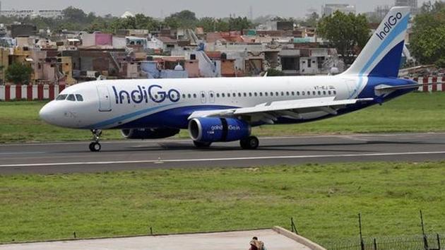 An IndiGo airlines plane moves on the runway at the Sardar Vallabhbhai Patel international airport in Ahmedabad. (REUTERS)