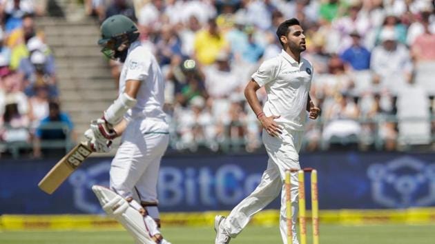 Bhuvneshwar Kumar was not entirely pleased despite his figures of 4/87 on Day 1 of the 1st Test in Cape Town. (AFP) Bhuvneshwar Kumar was not entirely pleased despite his figures of 4/87 on Day 1 of the 1st Test in Cape Town. (AFP)