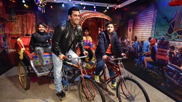Anshu Jain, director of Merlin Entertainment, is managing the museum’s operations. Jain, however, stresses that Tussauds is more than a museum. “In a museum, you have to watch and keep the objects at a certain distance. You can’t get on to a rickshaw with ‘Salman’ as you can here, nor ride pillion with ‘Tom Cruise’ on his bike,” he says. (Sanchit Khanna / HT Photo)
