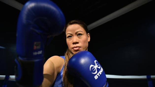 A wax figure of Olympic boxer Mary Kom. Madame Tussauds wax museum is open all seven days with tickets priced at Rs 960 for adults and Rs 760 for children. (Sanchit Khanna / HT Photo)