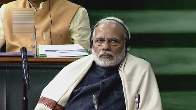 PM Narendra Modi attends the Lok Sabha on the last day of the Parliament winter session. (PTI / TV Grab) PM Narendra Modi attends the Lok Sabha on the last day of the Parliament winter session. (PTI / TV Grab)