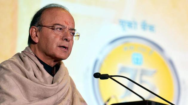 Union finance minister Arun Jaitley addresses during the 75th Foundation Day of UCO Bank in New Delhi on Saturday. (PTI Photo) Union finance minister Arun Jaitley addresses during the 75th Foundation Day of UCO Bank in New Delhi on Saturday. (PTI Photo)