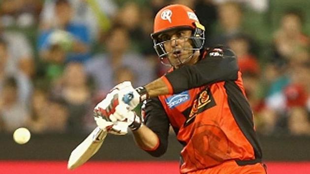 Mohammad Nabi scored a half century to guide Melbourne Renegades to a six-wicket win over Melbourne Stars in the Big Bash League. (Getty Images) Mohammad Nabi scored a half century to guide Melbourne Renegades to a six-wicket win over Melbourne Stars in the Big Bash League. (Getty Images)