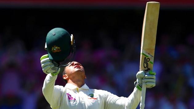 Australia's Usman Khawaja celebrates after reaching his century during the third day of the fifth Ashes Test. Australia ended the day on 479/4, leading England by 133 runs. (REUTERS) Australia's Usman Khawaja celebrates after reaching his century during the third day of the fifth Ashes Test. Australia ended the day on 479/4, leading England by 133 runs. (REUTERS)