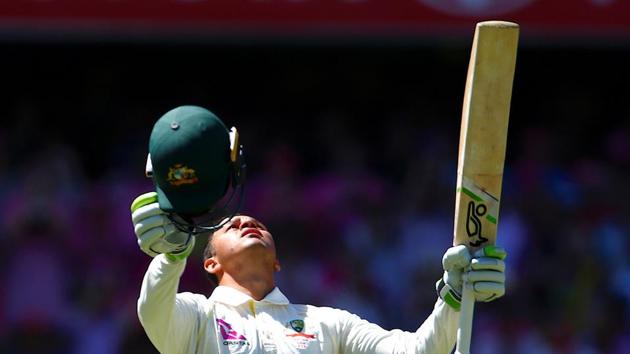 The left-handed batsman Khawaja brought up his maiden Ashes century and sixth in Tests.  (REUTERS) 