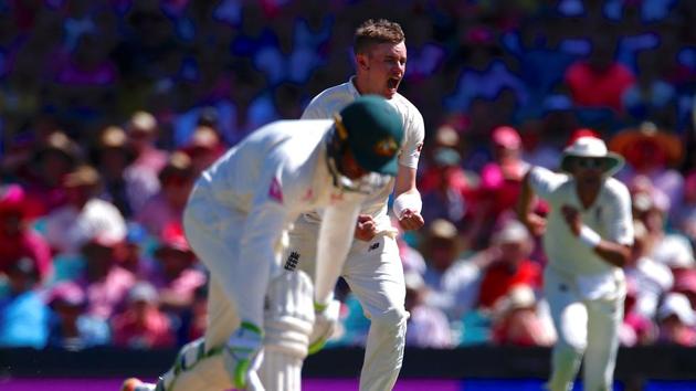 Crane finally got his first Test wicket in the third session as Jonny Bairstow stumped Khawaja. (REUTERS) 