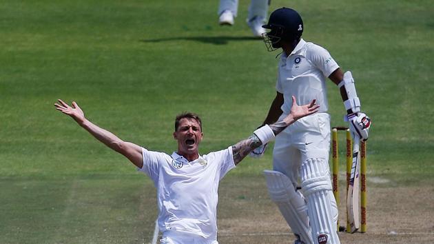Dale Steyn got the big wicket of Wriddhiman Saha for 0 as India lost wickets at regular intervals. (AFP) Dale Steyn got the big wicket of Wriddhiman Saha for 0 as India lost wickets at regular intervals. (AFP)