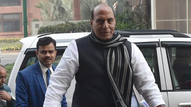 Home minister Rajnath Singh was speaking at the inauguration of a three-day conference at the BSF academy in Tekanpur, Madhya Pradesh.(PTI File Photo)