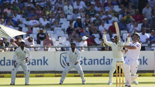 Dean Elgar survived a catch in the second over as Mohammed Shami spilled the catch. (AP) Dean Elgar survived a catch in the second over as Mohammed Shami spilled the catch. (AP)